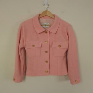 Chanel Boutique Jacket 38 FR Tweed Pink Vintage